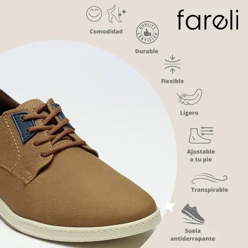 Zapato Para Hombre Joel Café Claro - $ 687