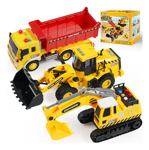 Construction Site Play Set With Excavator, Dump Truck A...