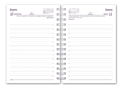 10% Dto!!! Pack 3 Un. Agenda Cristiana 2024 Classic Anillada