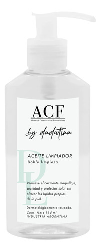 Acf Aceite Limpiador Facial Doble Limpieza By Dadatina 115ml