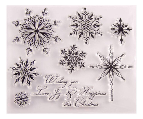 Sello Navidad Diseño Copo Nieve Para Decoracion Tarjeta