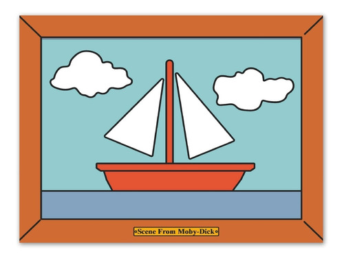 Cuadro Barco Los Simpsons Moby Dick 40x30cm