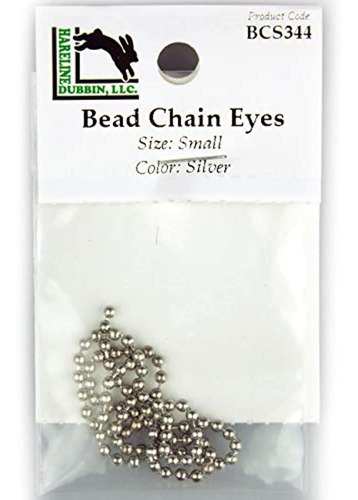 Hareline Dubbin Bead Chain Ojos Pequeña Plata