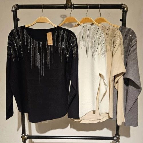 Sweater Importado Talia Mujer De Lycra Con Stras Premium