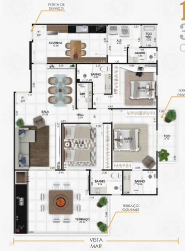 Imagem 14 de 14 de Apartamento 03 Suítes - Frente Mar Total - Alto Padrão Ame60