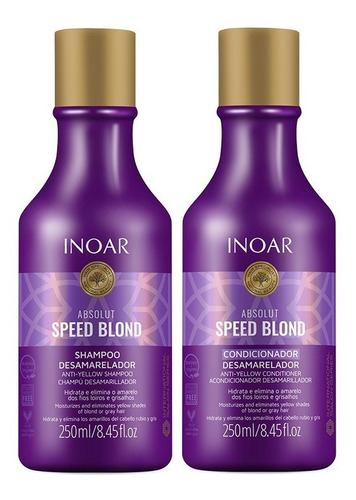 Kit Duo Shampoo Y Acondicionador Speed Blond Inoar 250ml 