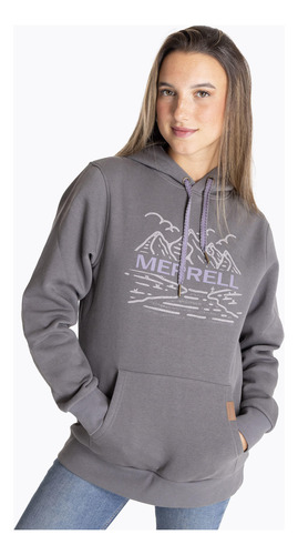 Poleron Merrell Forest Hoodie Plomo Mujer