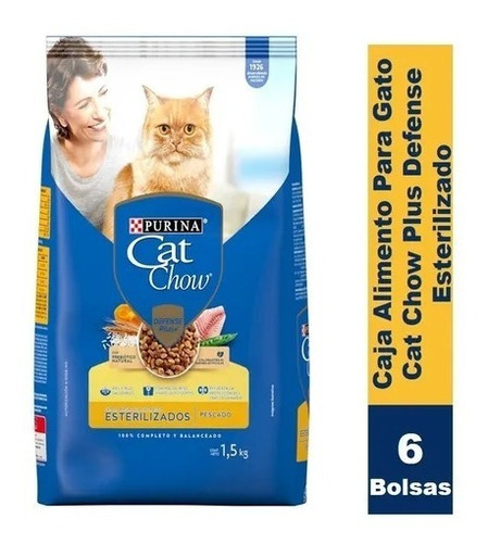 Caja Alimento Para Gato Cat Chow Plus Defense Esterilizado