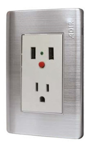 Placa Con Conector Y 2 Entradas Usb Florence Inoxidable