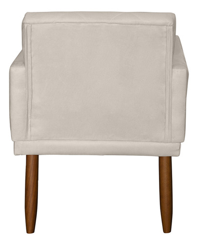 Kit 3 Poltronas Decorativas Para Recepção Consultório Cores Cor Bege Desenho Do Tecido Suede Liso
