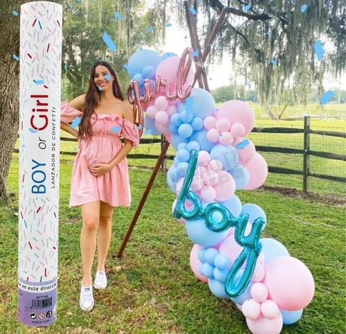 Bazuca Revelación Género Bebé Niño Gender Reveal 10 Piezas