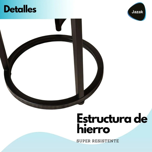 Set Mesas Redondas Jazak / Nido Kit X2 / Hierro Y Madera Mdf / Diseño Industrial / Living Moderno / Auxiliar / Mesas De Apoyo Apilables/ / Fácil Armado / Estilo Elegante / Color Roble Natural Y Negro