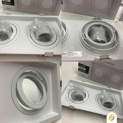 Spot Recuado Embutir Duplo Par20 E27 Orientável Branco