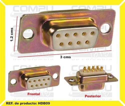 Conector Db-9 Soldar Hembra Db9 Ref: Hdb09 Computoys Sas