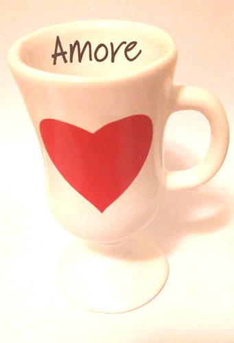 Jarro Para Cafe, Con Corazón Rojo, Amore