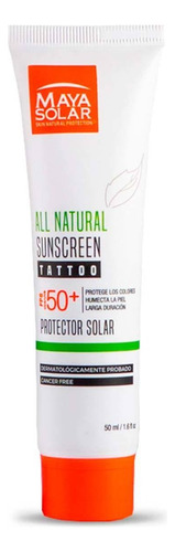 Protector Solar Maya Solar All Natural Derma Fps 50+ Tattoo 50ml