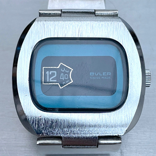 Reloj Tv Vintage Buler Horas Saltantes, Suizo, Con Detalle