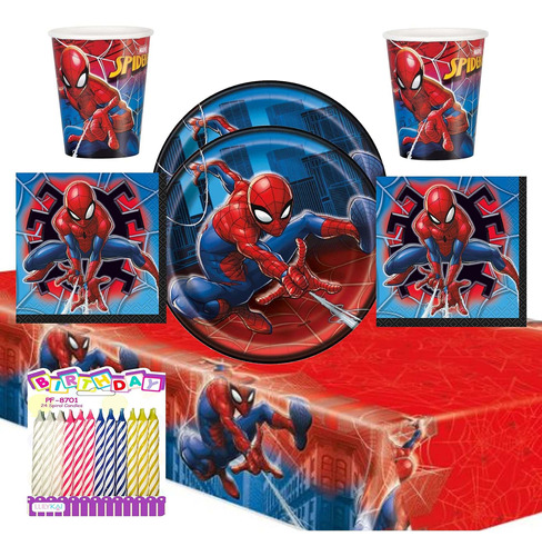 Spiderman Party Supplie Pack Sirve 16 Suministro Para Fiesta