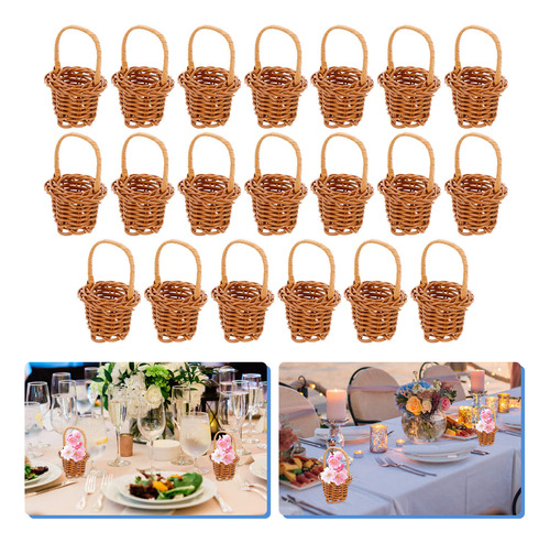 Cajas De Regalo Con Minicanasta De Flores Y Accesorios, 20 U