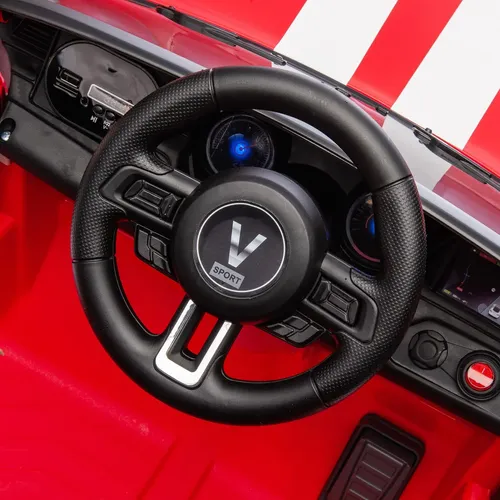Coche Eléctrico Mustang Para Niños Con Control Remoto – Batería 12V, Luces LED, MP3 Y Asientos De Cuero Rosa, Ideal Para Pequeños Conductores