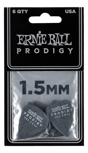 Kit 6 Palhetas Ernie Ball Prodigy Black Standard 1.5mm 9199