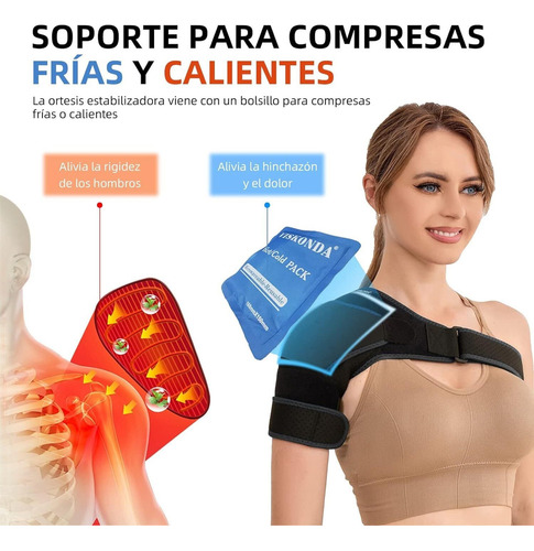 2 Pcs Ajustable Hombrera Con Manga De Compresion Ajustable