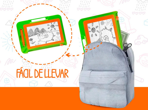 Imagen 6 de 10 de Juguete Pizarra Magica Infantil Didactica Magnetica + Lapiz