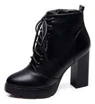 Comprar Moda 10cm Botas Chunky Martin Con Tacones Altos Para Mujer