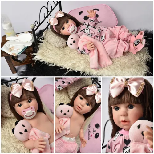 Boneca Bebê Reborn Yasmin Doll Realist Menina Verdadeira Top