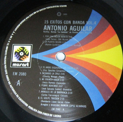 Antonio Aguilar - 15 Exitos Con Banda Vol. 4 Lp | MercadoLibre