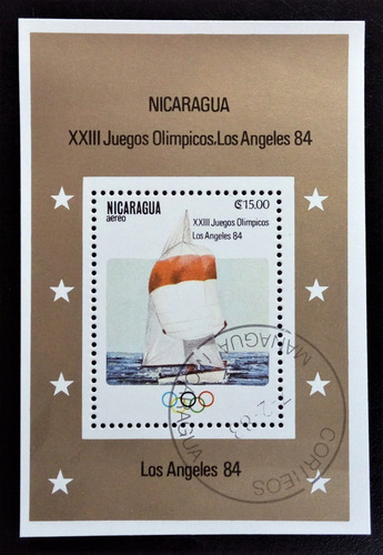 Nicaragua Deportes Barcos, Bloque Sc 1208 1984 Usado L16021