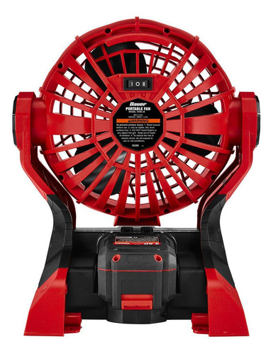 Bauer Ventilador Inalámbrico 20v/120v Dual Power 56268 Cantidad De Aspas 3 Estructura Rojo Aspas Negras Diámetro 7.5 Material De Las Aspas Plástico