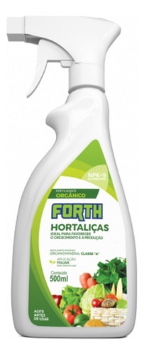 Fertilizante Adubo Orgânico Forth Hortaliças Foliar 500ml Pu