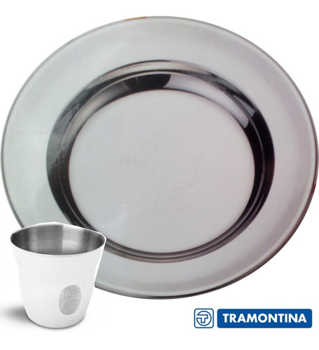 Combo Tramontina Niños 2 Platos + 2 Vasos + Envio Gratis