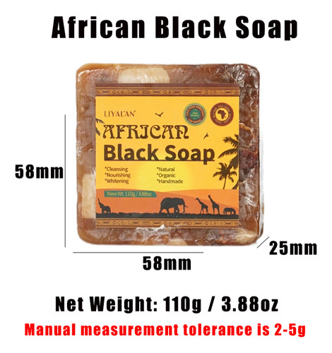 Sabonete Facial Africano De 110 G De Sabão Preto Para Clarea