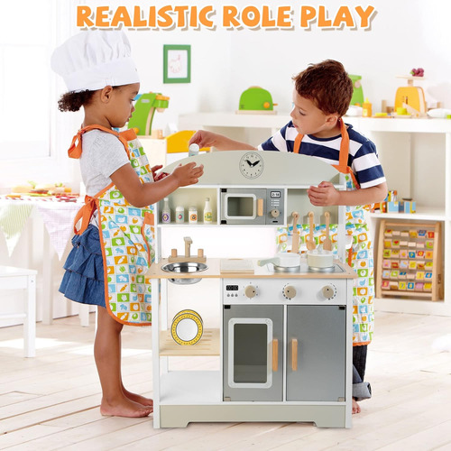 Juego De Cocina De Madera Para Niños, Utensilios De Cocina R
