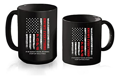 Pops Knows Everything Mug For Men - Classic American Flag Co