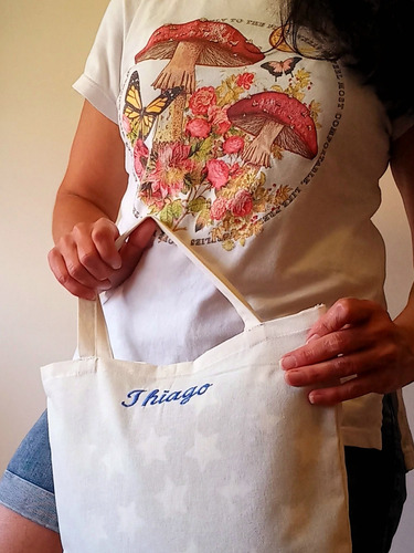 Almohadon Infantil Con Nombre Bordado Bebe Niños + Bolsa