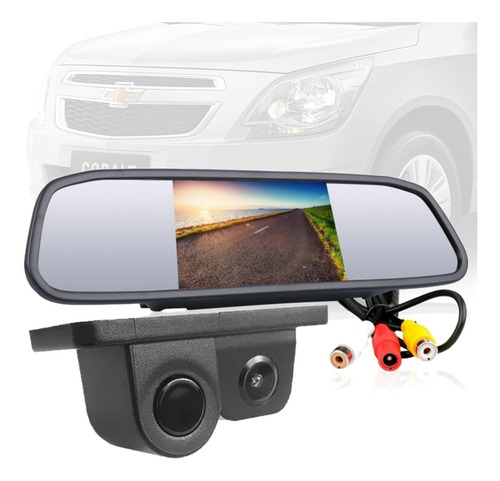 Kit Estacionamento Sensor Camera Retrovisor Lcd Cobalt