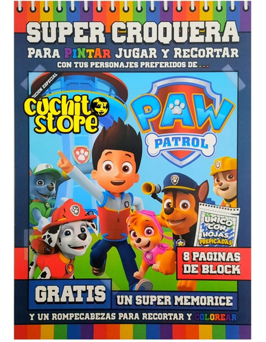 Super Croquera Para Pintar Paw Patrol Rompecabezas Memorice