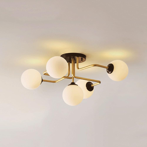 Hanging Lamp , Nordic Bedroom Ceiling Light With Bulb 5-lig.