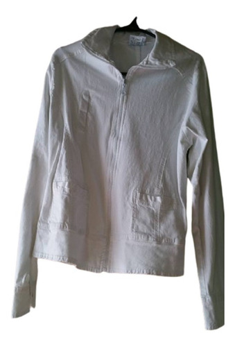 Campera Jean Blanco Elastizada T L - White-off