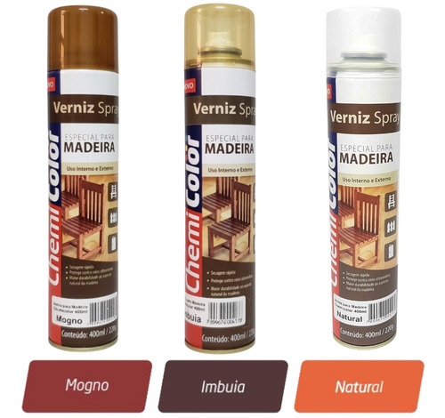 Tinta Spray Verniz Especial Para Madeira 400ml