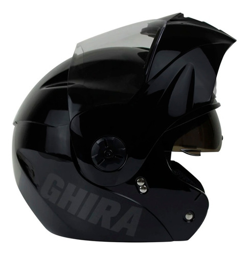 Imagen 4 de 6 de Casco Ghira Abatible Gh1000 Negro Mate Certificado Dot