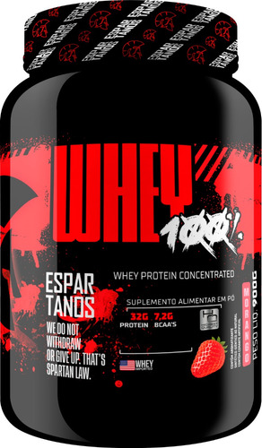 Suplemento Em Pó Whey Protein 100% Concentrado 900g Sabor Morango