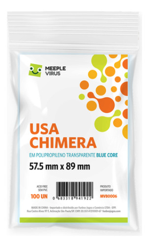 Card Sleeves 57,5 X 89mm Usa Chimera (bc) 100 U Meeple Virus