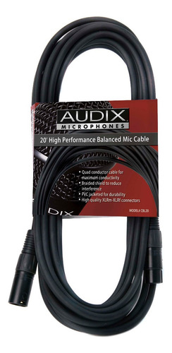 Cable Xlr Para Micrófono 20 Pies Audix Cbl20