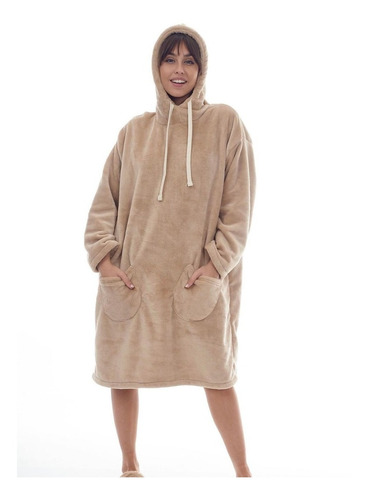 Pijama Maxi Buzo Polar Soft Liso Mujer Importado Oversize