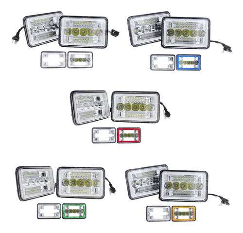 Par Faro 29 Led Unidad Rectangular 4x6 Arillo Gel Alta Bajaf