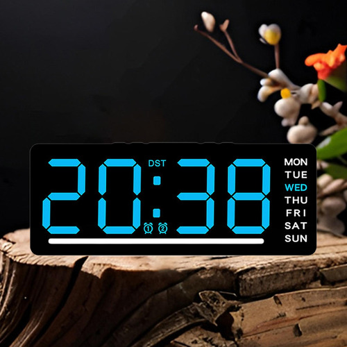 Reloj Digital Reloj Led Cinco Niveles De Brillo Número Azul